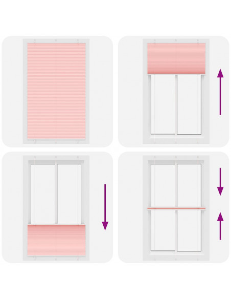 Tenda Plissettata Rosa 120x200 cm Larghezza Tessuto 119,4 cm