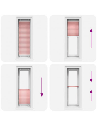 Tenda Plissettata Rosa 45x100 cm Larghezza Tessuto 44,4 cm