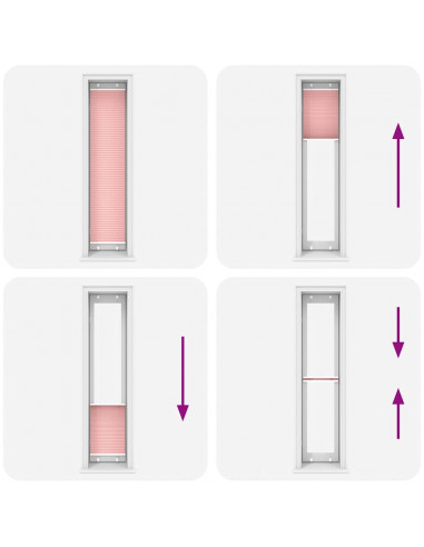 Tenda Plissettata Rosa 50x200 cm Larghezza Tessuto 49,4 cm