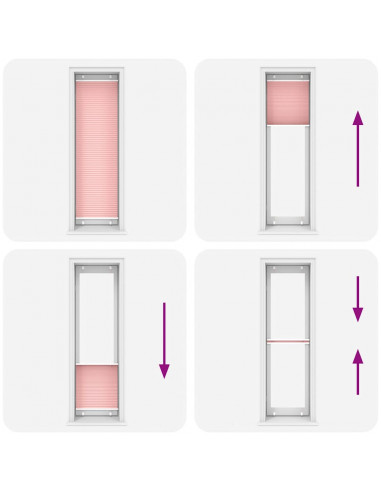 Tenda Plissettata Rosa 60x200 cm Larghezza Tessuto 59,4 cm