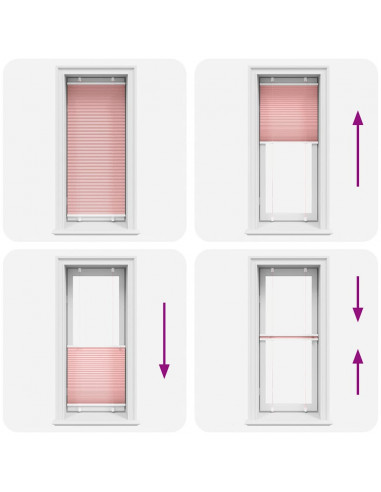 Tenda Plissettata Rosa 65x150 cm Larghezza Tessuto 64,4 cm