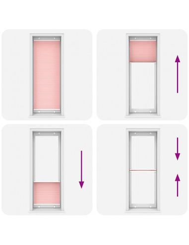 Tenda Plissettata Rosa 75x200 cm Larghezza Tessuto 74,4 cm