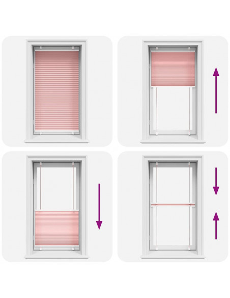Tenda Plissettata Rosa 80x100 cm Larghezza Tessuto 79,4 cm