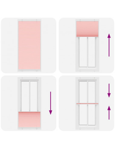 Tenda Plissettata Rosa 85x200 cm Larghezza Tessuto 84,4 cm