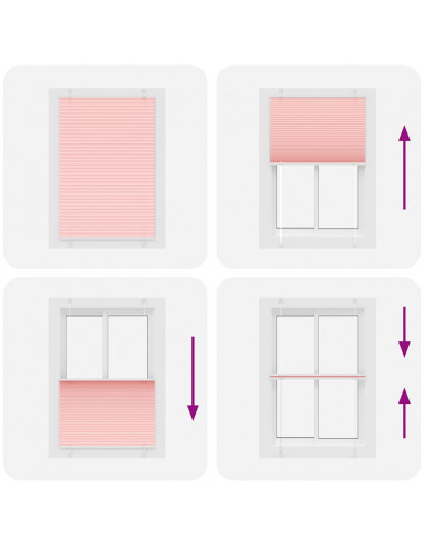 Tenda Plissettata Rosa 90x100 cm Larghezza Tessuto 89,4 cm