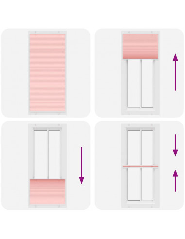 Tenda Plissettata Rosa 90x200 cm Larghezza Tessuto 89,4 cm