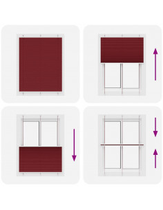 Tenda Plissettata Rosso Bordeaux 105x150 cm Larghezza Tessuto 2