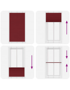 Tenda Plissettata Rosso Bordeaux 105x200 cm Larghezza Tessuto 2