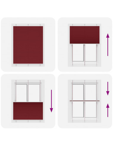 Tenda Plissettata Rosso Bordeaux 110x150 cm Larghezza Tessuto