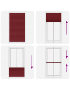 Tenda Plissettata Rosso Bordeaux 110x200 cm Larghezza Tessuto 2