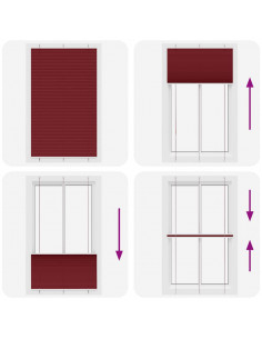 Tenda Plissettata Rosso Bordeaux 120x200 cm Larghezza Tessuto 2