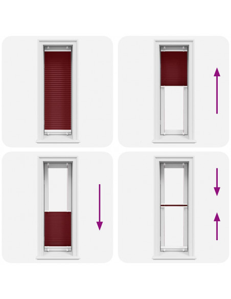 Tenda Plissettata Rosso Bordeaux 40x150 cm Larghezza Tessuto