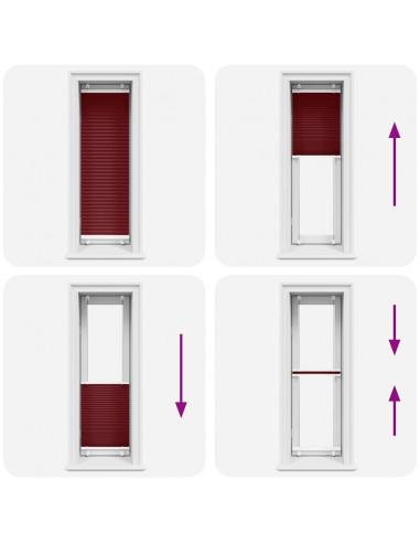 Tenda Plissettata Rosso Bordeaux 45x150 cm Larghezza Tessuto