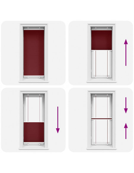 Tenda Plissettata Rosso Bordeaux 60x150 cm Larghezza Tessuto