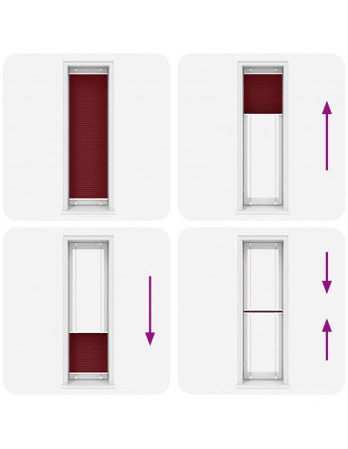 Tenda Plissettata Rosso Bordeaux 60x200 cm Larghezza Tessuto