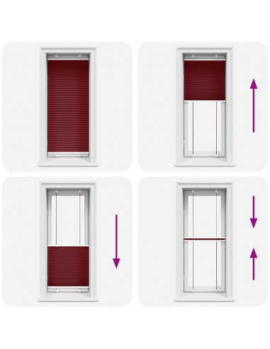 Tenda Plissettata Rosso Bordeaux 65x150 cm Larghezza Tessuto