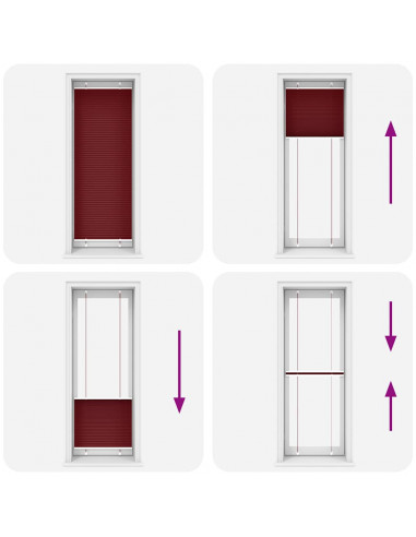 Tenda Plissettata Rosso Bordeaux 70x200 cm Larghezza Tessuto