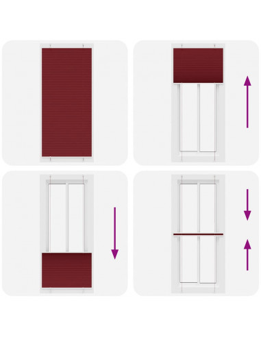 Tenda Plissettata Rosso Bordeaux 85x200 cm Larghezza Tessuto