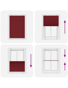 Tenda Plissettata Rosso Bordeaux 95x100 cm Larghezza Tessuto 2