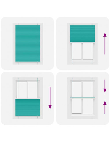 Tenda Plissettata Verde petrolio 100x150 cm Larghezza Tessuto
