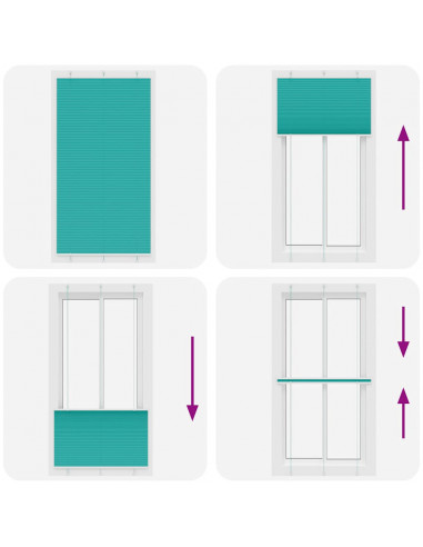 Tenda Plissettata Verde petrolio 105x200 cm Larghezza Tessuto