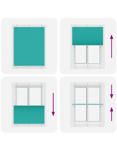 Tenda Plissettata Verde petrolio 110x150 cm Larghezza Tessuto
