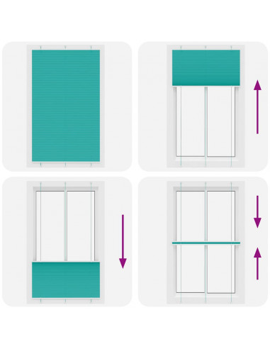 Tenda Plissettata Verde petrolio 115x200 cm Larghezza Tessuto