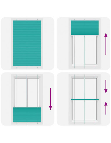 Tenda Plissettata Verde petrolio 120x200 cm Larghezza Tessuto