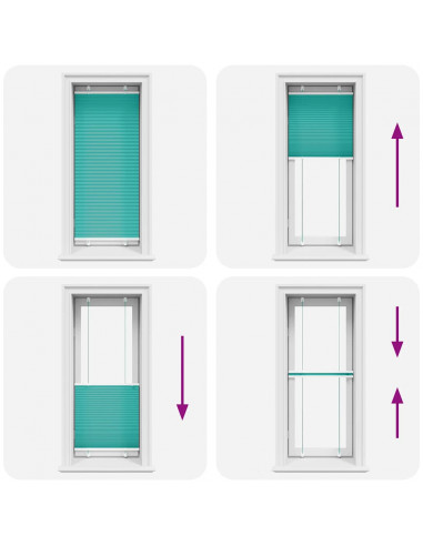 Tenda Plissettata Verde petrolio 65x150 cm Larghezza Tessuto