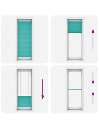 Tenda Plissettata Verde petrolio 70x200 cm Larghezza Tessuto