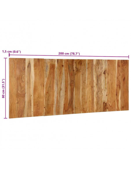 Testiera 200 cm in Legno Massello di Acacia