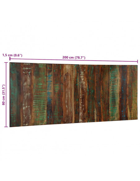 Testiera Multicolore 200 cm in Legno Massello Recupero