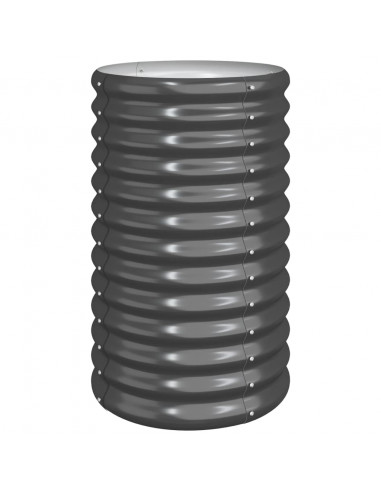 Vaso Giardino Acciaio Verniciato Polvere 40x40x68 cm Antracite