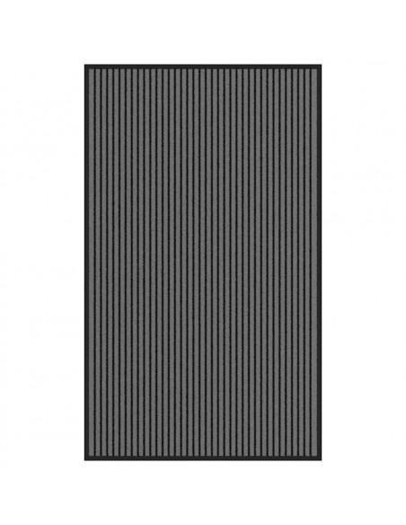 Zerbino a Strisce Nere e Grigie 90x150 cm