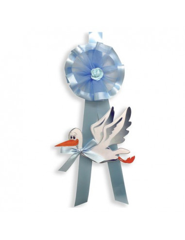 Fiocco nascita Baby Idea Fc ci p Cicogna Misura Piccola Azzurro Azzurr