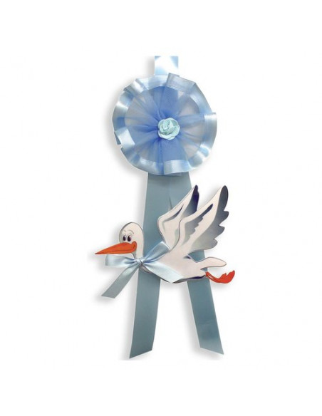 Fiocco nascita Baby Idea Fc ci p Cicogna Misura Piccola Azzurro Azzurr