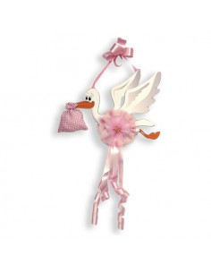 Fiocco nascita Baby Idea FI CI M Cicogna Misura Media Rosa Rosa