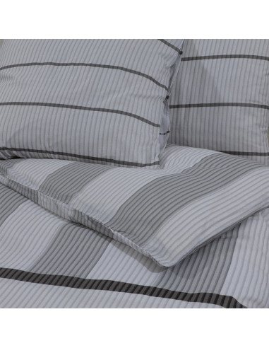 Set Copripiumino Grigio 155x220 cm in Cotone