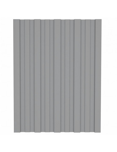 Pannelli da Tetto 36 pz in Acciaio Zincato Grigio 60x45 cm