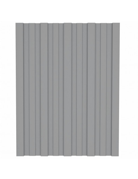 Pannelli da Tetto 36 pz in Acciaio Zincato Grigio 60x45 cm