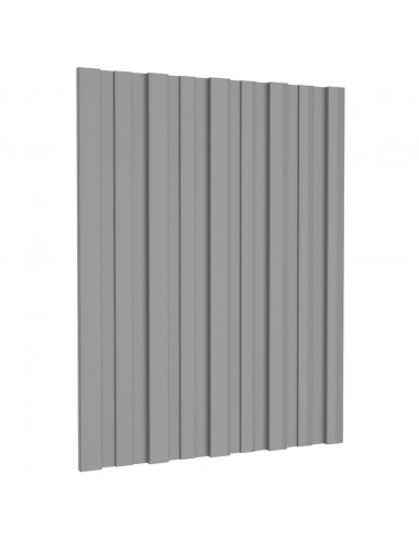 Pannelli da Tetto 36 pz in Acciaio Zincato Grigio 60x45 cm
