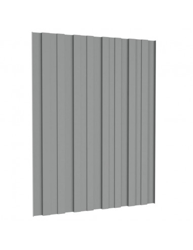 Pannelli da Tetto 36 pz in Acciaio Zincato Grigio 60x45 cm
