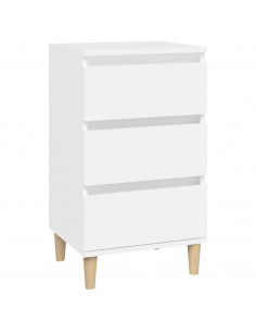 Comodino Bianco 40x35x70 cm in Legno Multistrato