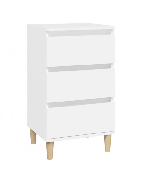 Comodino Bianco 40x35x70 cm in Legno Multistrato