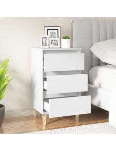 Comodino Bianco 40x35x70 cm in Legno Multistrato 2