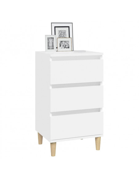 Comodino Bianco 40x35x70 cm in Legno Multistrato