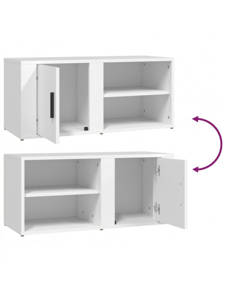 Mobili Porta TV 2 pz Bianco 80x31,5x36 cm in Legno Multistrato