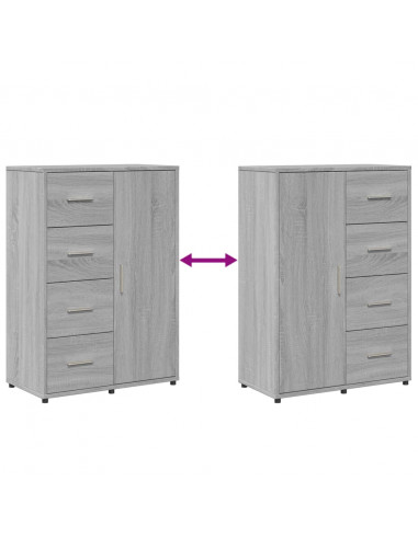 Credenza Grigio Sonoma 60x31x84 cm in Legno Multistrato