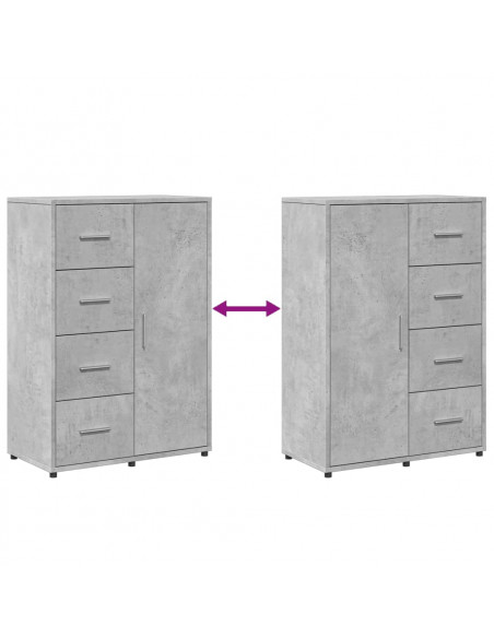 Credenza Grigio Cemento 60x31x84 cm in Legno Multistrato