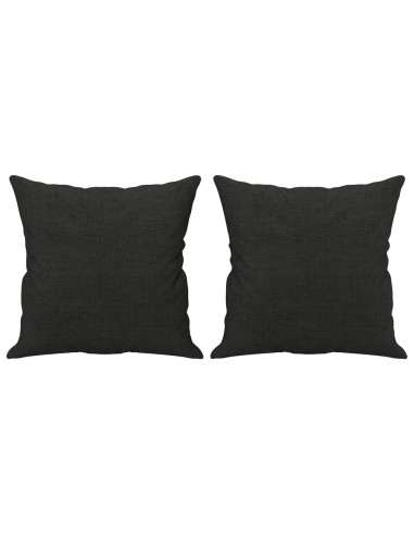 Set Divani 2 pz con Cuscini Nero in Tessuto
